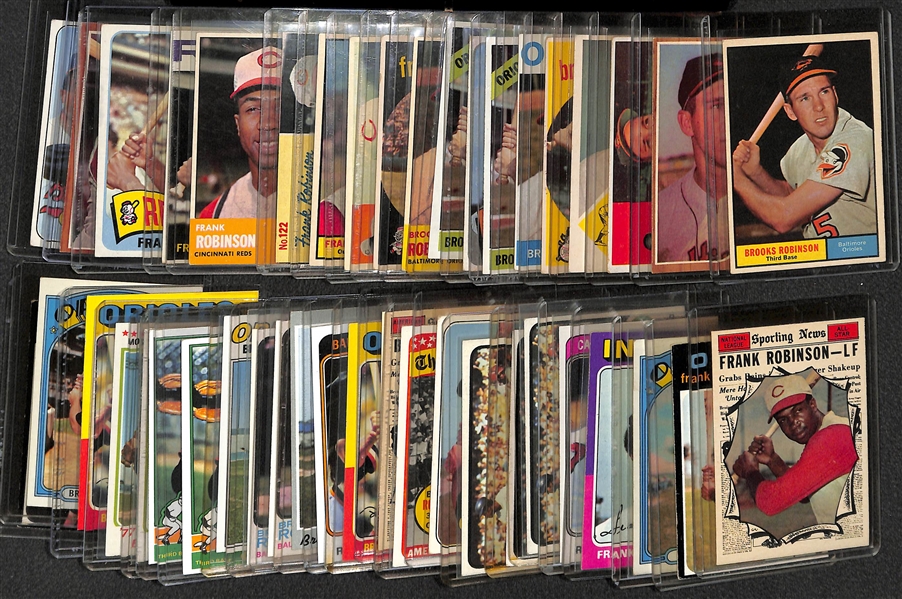 40+ 1950s-1970s Frank Robinson and Brooks Robinson Cards